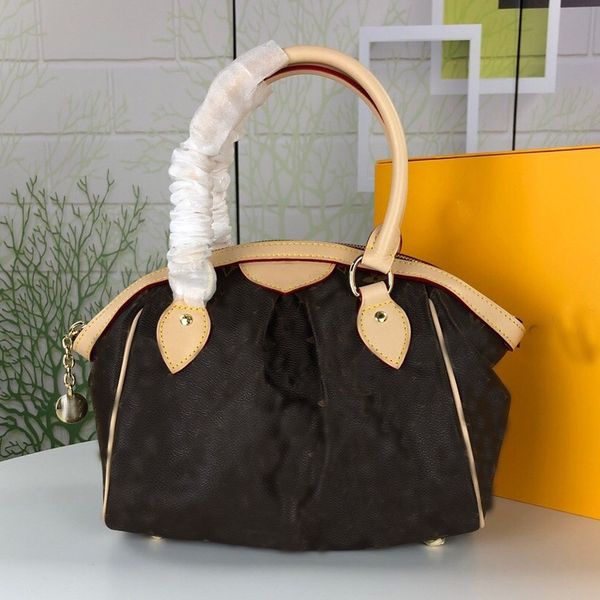 

bowling shape handbag wrinkle genuine leather handbags soft hand bag fashion letter louise purse vutton crossbody viuton bag