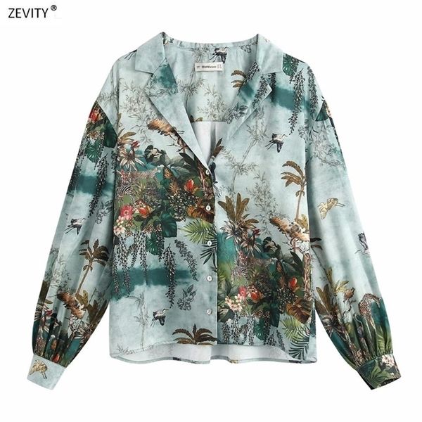 

women vintage ink painting animal leaves casual smock blouse women long sleeve chic chemise femininas kimono shirts ls6366, White