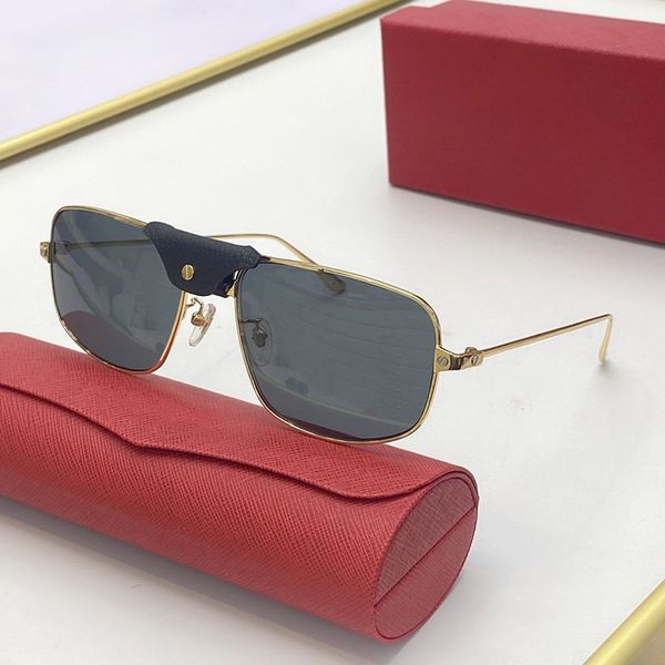 

Luxury Brand Polarized Designer Sun glasses Men Women Pilots Sunglasses UV400 Eyewear Glasses Metal Leather Frame Polaroid Lens With Box Case 59-19-145 Lunettes Luxe