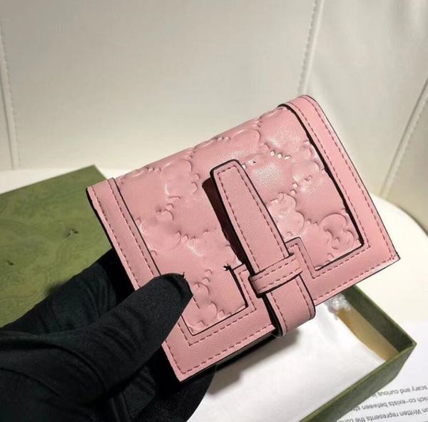 

embossed letters leather ladies wallet brand versatile card holders portable folding wallets multi-card slots credit storage coin purses wom, Red;black