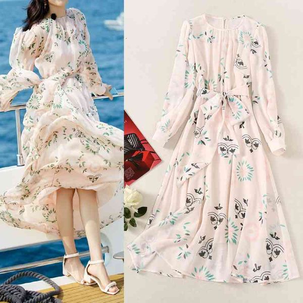 

casual dresses bohemian style women's summer printed long sleeved elegant skirt beach holiday dress women, Black;gray