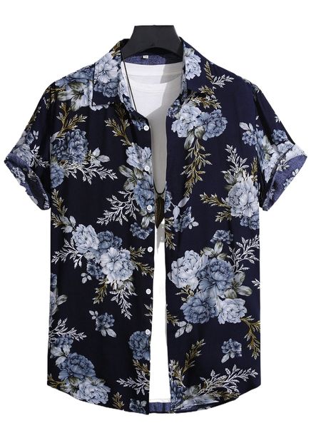 

men random floral print shirt without tee n5yw#, White;black