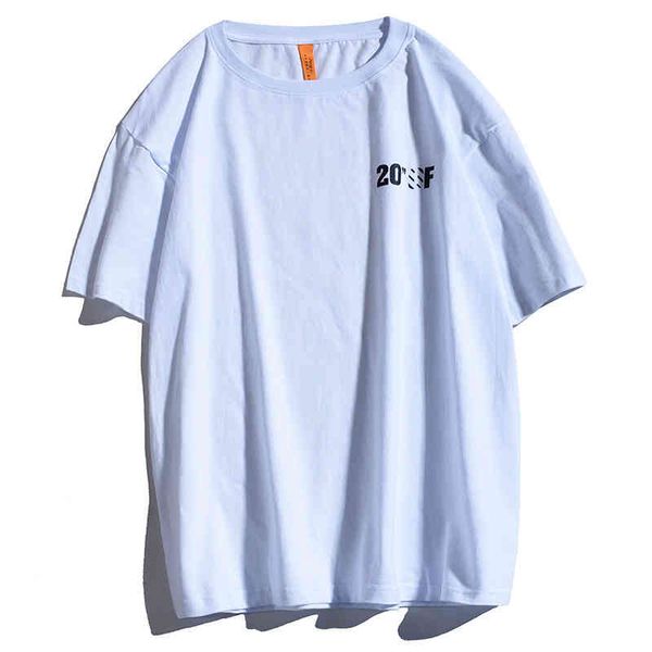 

50% off style white fashion print t-shirt men's women's loose large 2022 spring and summer new short sleeved hov, White;black