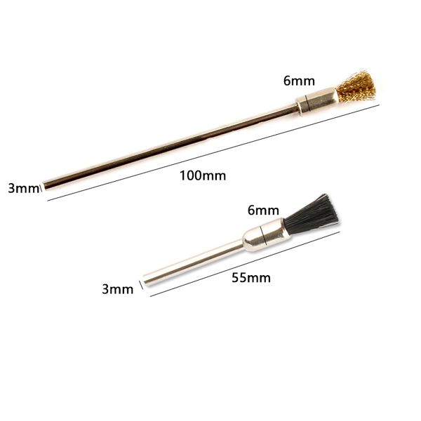 100/55mm Şey Tel Tekerleği Fırçası Mini Matkap Metal Pas Çıkarma için 6mm Çapı Parlatma Dremel Döner Araçlar