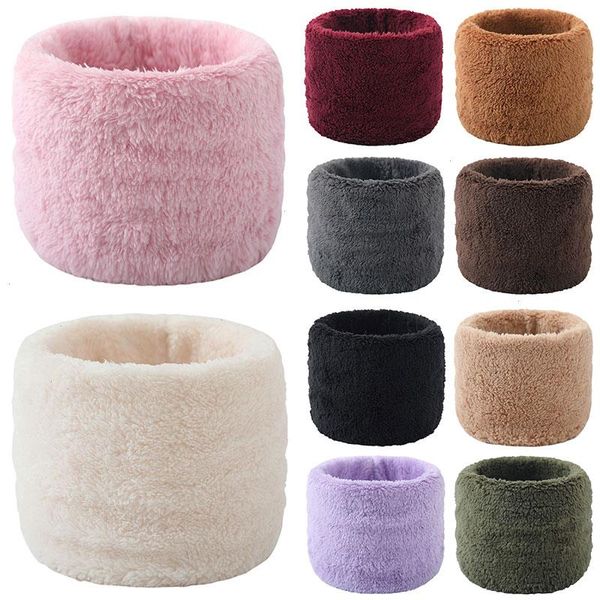 Plus Fleece Snood Winter Warmer Schal Neutrale einfarbige Schals Weiche Single Circle Snoods High Neck Fashion