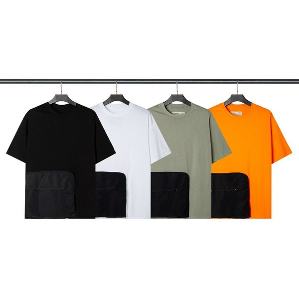 

black pocket side zip t-shirt black white green orange s-xl