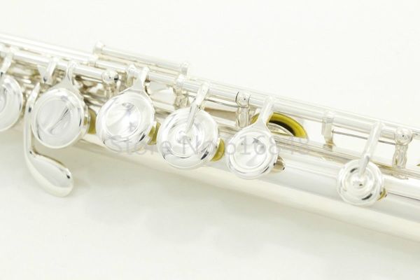 

pf-665 e c tune flute musical instrument 16 keys closed holes silver plated brand flute with e key