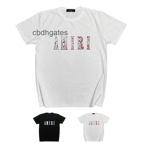 

street amirrs y 2022 fashion t-shirts short sleeve colorful letter print casual half t-shirt, White;black