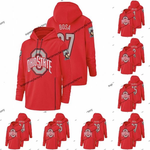 A3740 Male Ohio State Buckeyes campeão Drive Capuz de futebol 97 Joey Bosa Dwayne Haskins Braxton Miller Cris Carter Ezekiel Elliott Archie Griffin