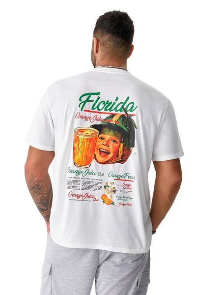 

extended sizes men slogan & figure graphic tee k7qp#, White;black