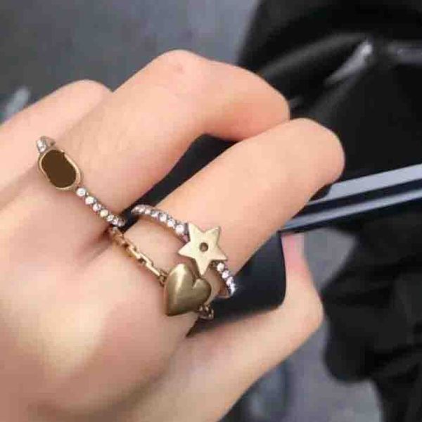 

ring love charm bague homme fashion men or woman diamond moissanite rings engagement ring original packaging three-piece set with star lette, Silver