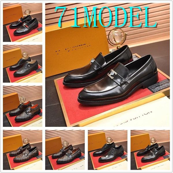 

aa 2022 new fashion spring autumn men designer dress shoes luxury mens leather shoes lace-up pointed toe business male british style shoe 11, Black