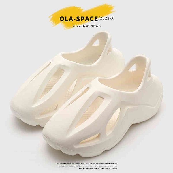 Sandálias Homens Fashion Hole Shoes Verão 2022 New Anti Anti Slip Beach Sandálias Sexy Hollow Plataforma Chinelos Trend Mulheres Heaves Saltos 220412