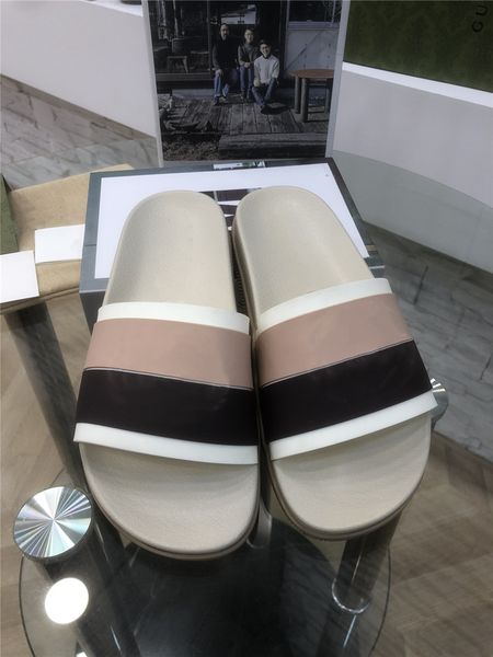 

mens and womens classic series sandals flat slippers environmental protection material striped beach shoes, Black