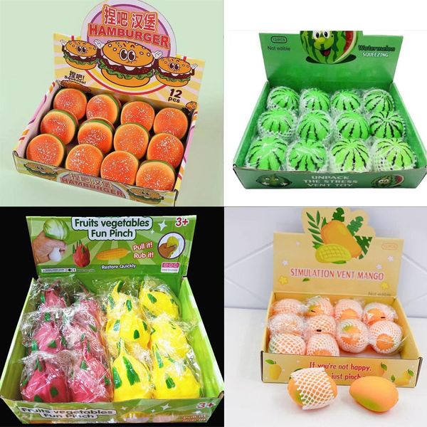 

novelty games toys decompression squeeze fruits watermelon strawberry durian fun release pressure toy for kids and adult