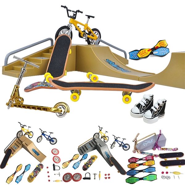 

two wheel finger scooter deck bmx fingertip fingerboard shoes mini ramp skateboarding finger skate board bicycle set kids gifts 220420