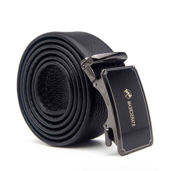 

2021 new trend busins head automatic buckle trouser leather belt men's high-end gift giving, Black;brown