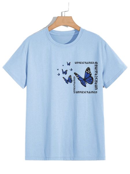 

romwe guys letter butterfly graphic tee v9uw#, White;black