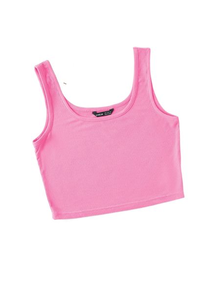 

rib-knit crop tank z9fz#, White