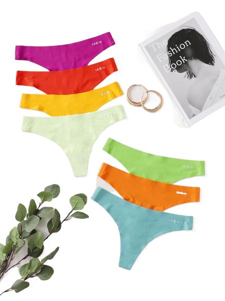 

7pack solid no show panty t08x#, Black;red