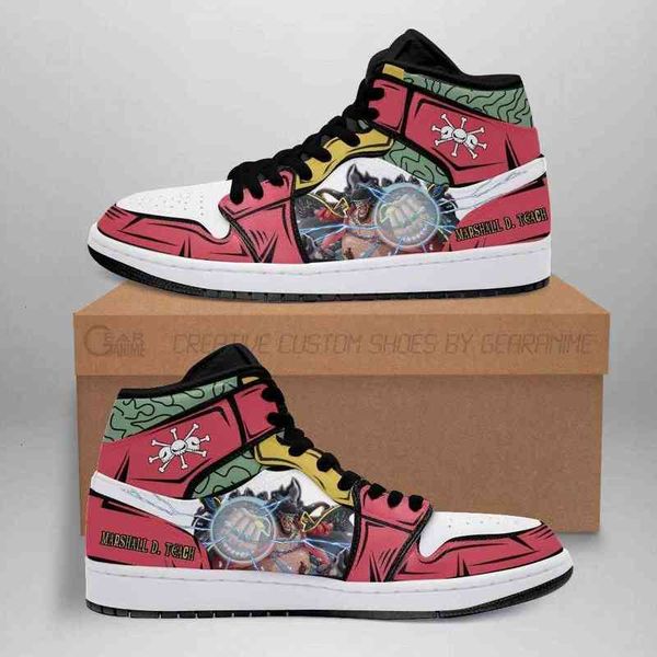 

marshall d. teach blackbeard sneakers skill anime shoes fan, Black