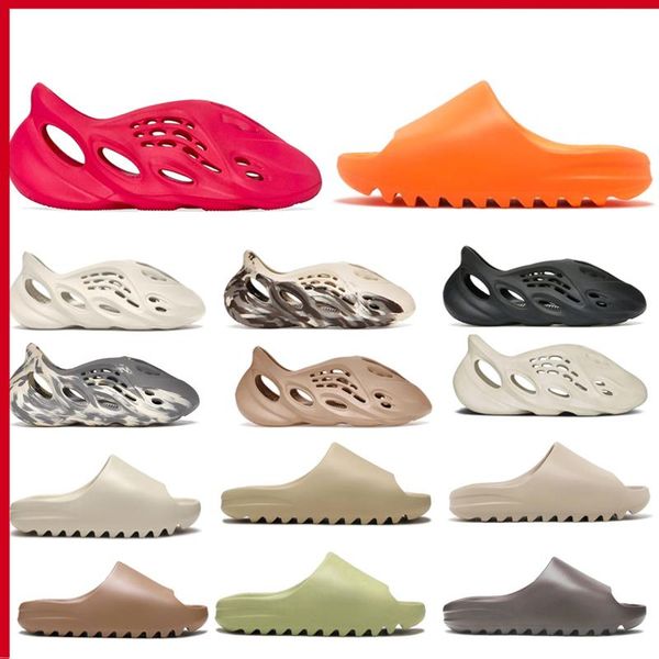 

foam runner slipper stone sage vermilion moon grey mx cream clay men women slides grey onyx ochre bone pure earth brown soot flat beach, Black