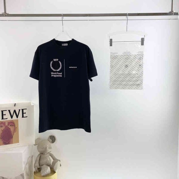 

2022 brand classic blac t shirt and polo shirts 2022ss spring and summer new high grade cotton printing short 73hi, Black