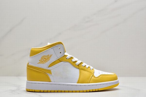 

(with box)2022 1 mid canary yellow basketball shoes men women white yellow 1s sneaker