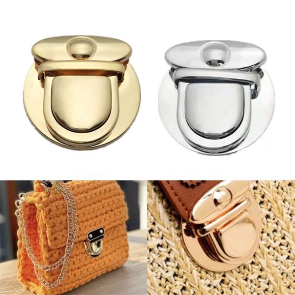 

shoulder turn twist metal buckle bag accessories handbag snap clasps diy closure lock for 220714, Black
