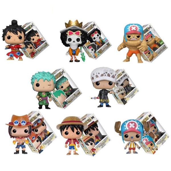 

funko pop one piece luffy tony tony chopper ace zoro roronoa three swords anime fans figures model statue home deskcar decora 233t