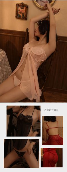 

pyjamas lace mesh waaa, Black;white