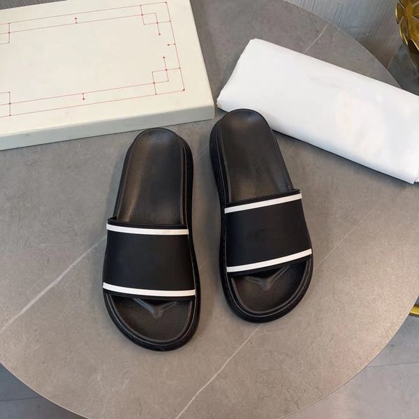 

slippers fashion couple shoes summer wear a word beach sandals, Black