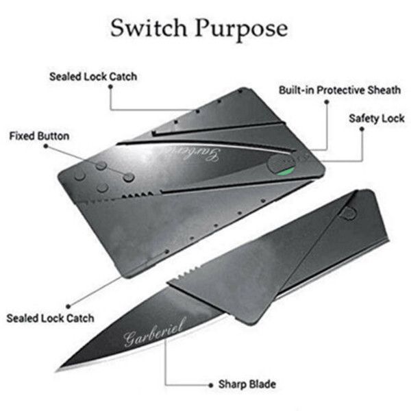 

lot portable credit card knives folding wallet thin pocket survival micro knife