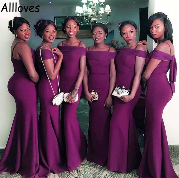 

off the shoulder black girl's bridesmaid dresses long train elegant satin maid of honor gowns backless plus size wedding guest prom par, White;pink