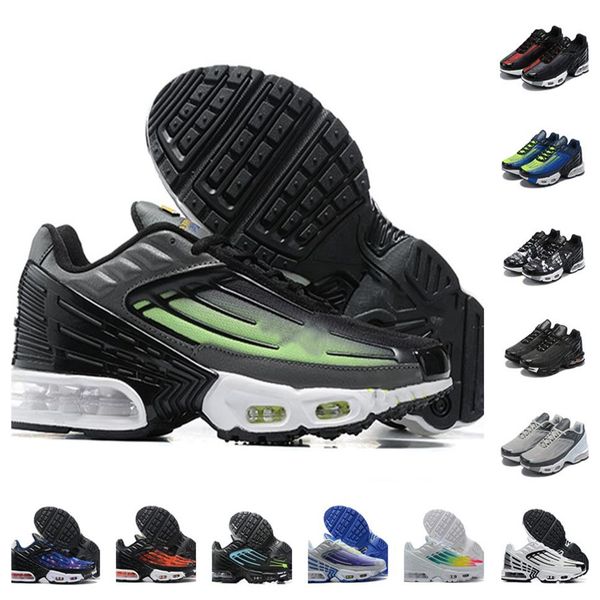 

tn plus 3 running shoes mens women triple white black laser blue volt glow oreo womens breathable sneakers trainers outdoor 1843