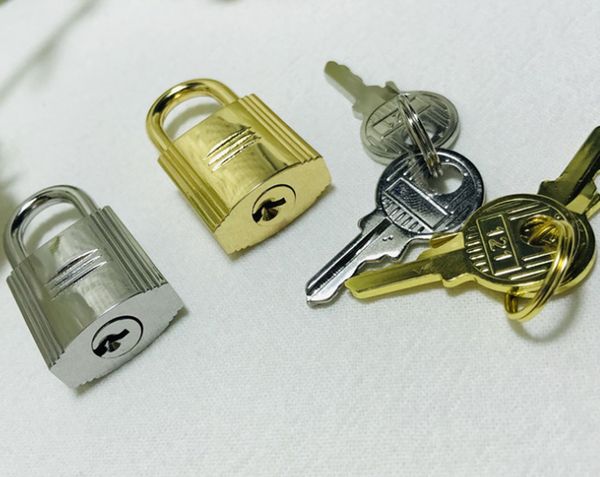 

padlock for handbag classic bk bag luxury accessories gold silver lock key for purse, Black