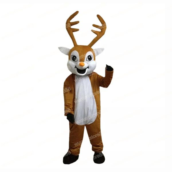 Halloween Cute Elek Mascot Traje de alta qualidade Deer Cartoon Animal Personagem Carnaval Festival Dresses Fantorizados Tamanho dos adultos