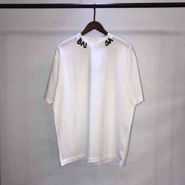 

designer luxury balenciga balanciagasclassic european t-shirt fashion graffiti pure cotton short back letter printing pullover mens and wome, White;black