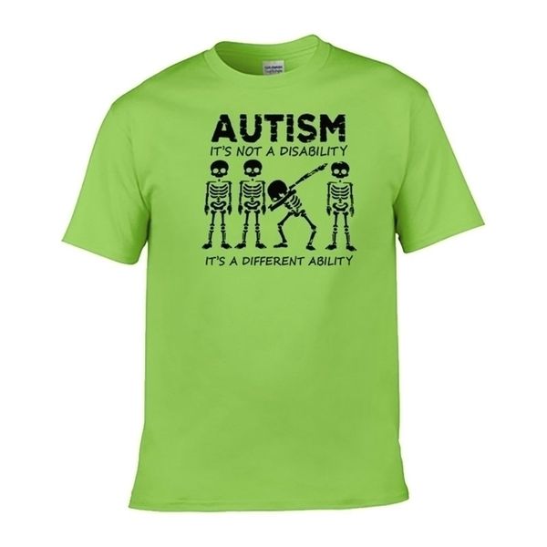 Arrivo Moda uomo Skeleton Autismo Non è una disabilità È una diversa abilità T-shirt da uomo 220520