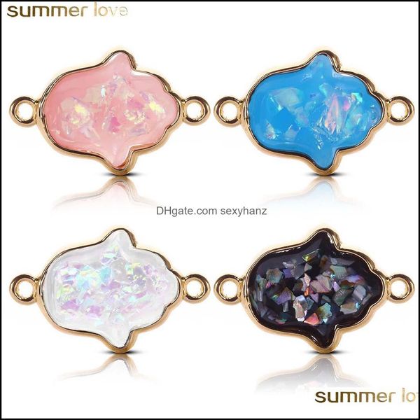 

charms jewelry findings components resin synthetic opal fatima hand charm fit for making diy bracelets or necklaces ear drop delivery 2021, Bronze;silver