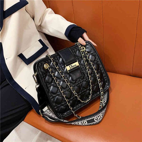 

bag female 2022 new style texture chain large capacity tote broadband single shoulder msenger fashion crossbody bags for women messenger han