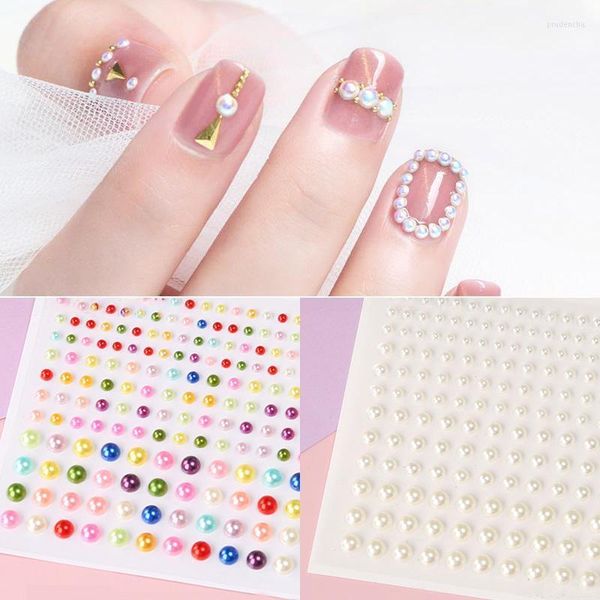 Aufkleber Abziehbilder 3D Augen Make-up Tränenstift Rhineatones Nagelaufkleber Weiße Perle Design Aufkleber Kunst Sliders Dekoration für DIY Prud22