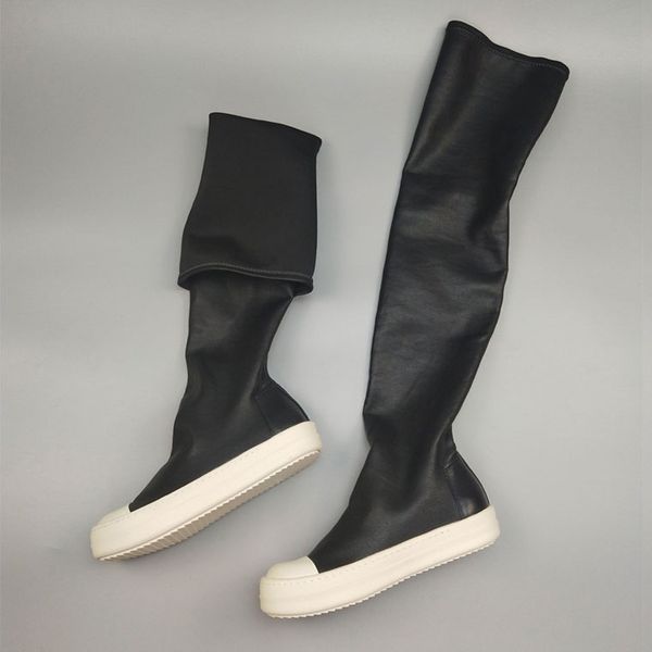 

fashion boot designer woman thigh-high boots black platform heel over the knee elastic martin