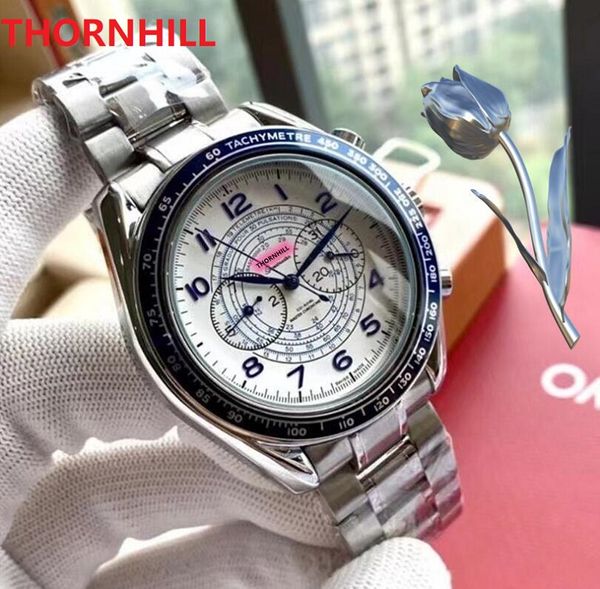 Cinco STICHES cavalheiros elegantes 42mm 904l Aço inoxidável Aço inoxidativo Mecânico Auto -enrolamento relógios de bracelete masculino masculino Stopwatch Wristwatch Gifts