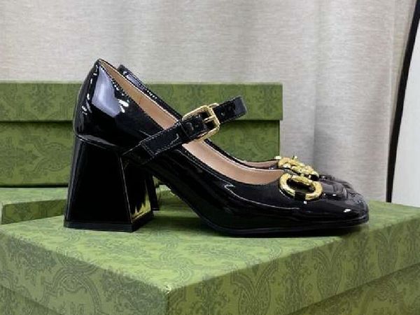 

realfine dress shoes 5a 5582290 mid-heel leather pump for women size 34-41, Black