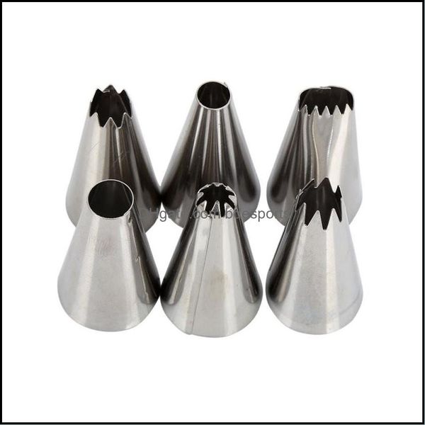 Pasta Araçları Bakeware Mutfak Yemek Bar Ev Bahçe Aracı Buzlanma Pi Nozullar Pasta Tip Şekercraft Dekorasyon Setleri 6 PCS Yeniden Kullanılabilir Krem Çanta G