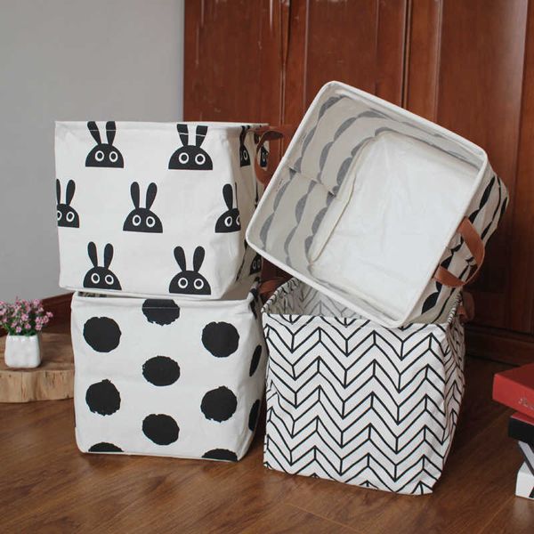 Crianças imprimem baldes de armazenamento dobrável brinquedos de roupas sujas saco de armazenamento caixa lavável caixa de caçamba decoração em casa