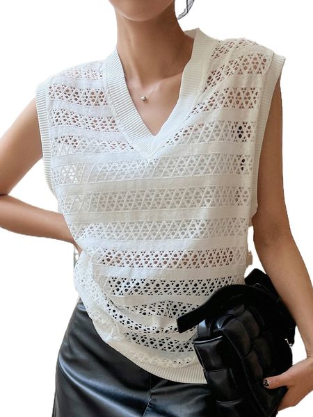 

dazy hollow out lace tank without camisole p7vw#, White