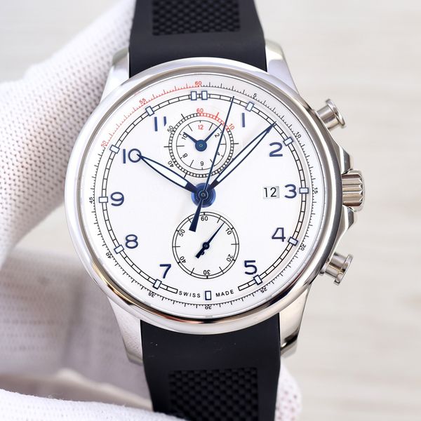 

men's luminous watch mechanical self-winding movement rubber strap stainless steel case sapphire surface ceramic dial surface diameter, Slivery;brown