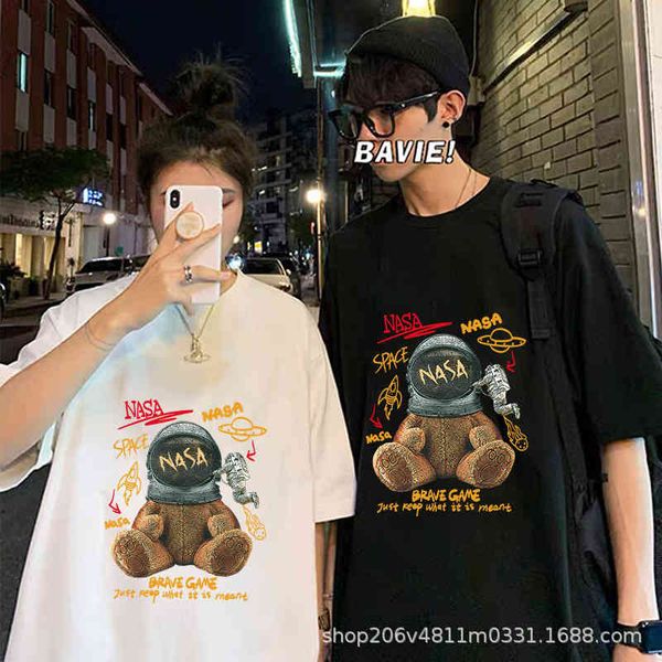 

nasa co branded short sleeve t-shirt for men and women, White;black